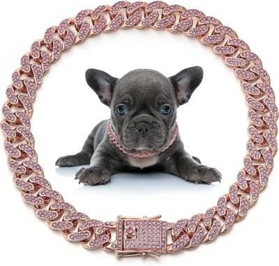 Cadena de Lujo "Flow Diamante" para Mascotas