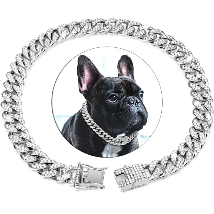 Cadena de Lujo "Flow Diamante" para Mascotas