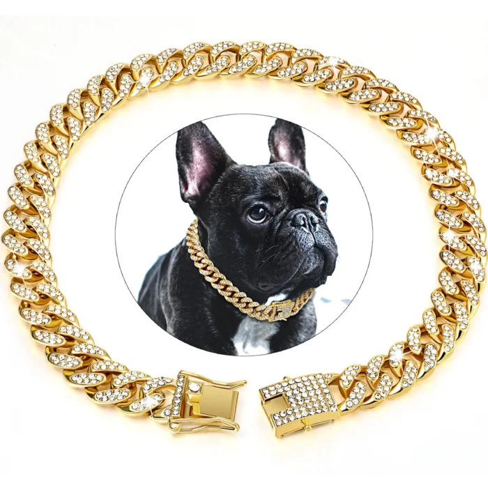 Cadena de Lujo "Flow Diamante" para Mascotas